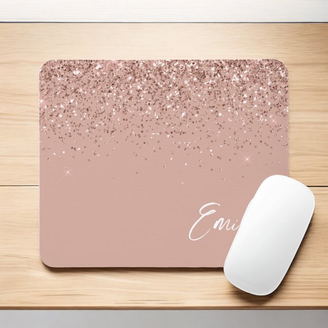 Tapis De Souris Fille Rose Gold - Blush Pink Parties scintillant M (Créateur téléchargé)