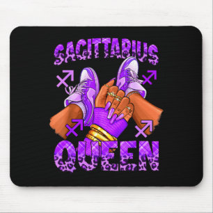 Tapis De Souris fille Sagittaire anniversaire reine afro