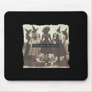 Tapis De Souris Fille Sera Fille Drôle Sorcière Halloween Vibes Fe