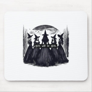 Tapis De Souris Fille Sera Filles Sorcière Halloween Drôle Witchy