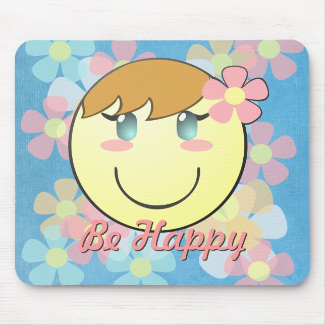 Tapis De Souris Fille Smiley Mousepad (Devant)