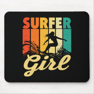 Tapis De Souris Fille surfeuse - Vagues Entraîneur de surf Amour d