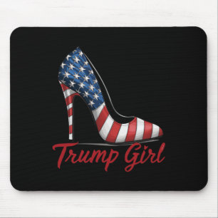 Tapis De Souris Fille talon haut Stilettos drapeau américain Trump