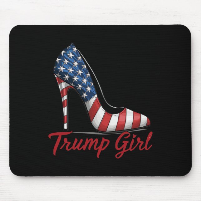 Tapis De Souris Fille talon haut Stilettos drapeau américain Trump (Devant)