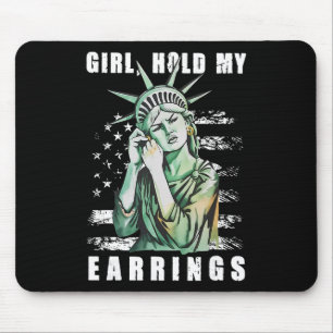 Tapis De Souris Fille Tiens Ma Boucle D'Oreille Mode Combat Statue