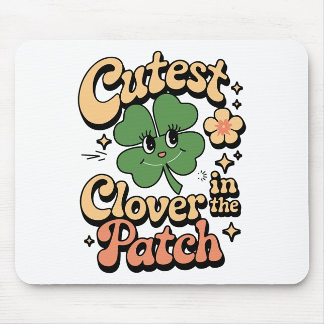 Tapis De Souris Fille Trèfle Le Plus Mignon Du Patch Par  (Devant)
