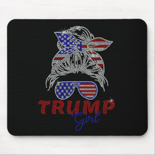 Tapis De Souris Fille Trump Bun Messy Votant Pour Trump 2025 Faux
