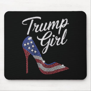 Tapis De Souris Fille Trump Talon Haut Drapeau Américain Bling Pat