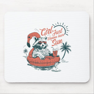 Tapis De Souris Fille veut juste avoir des vacances d'été ensoleil