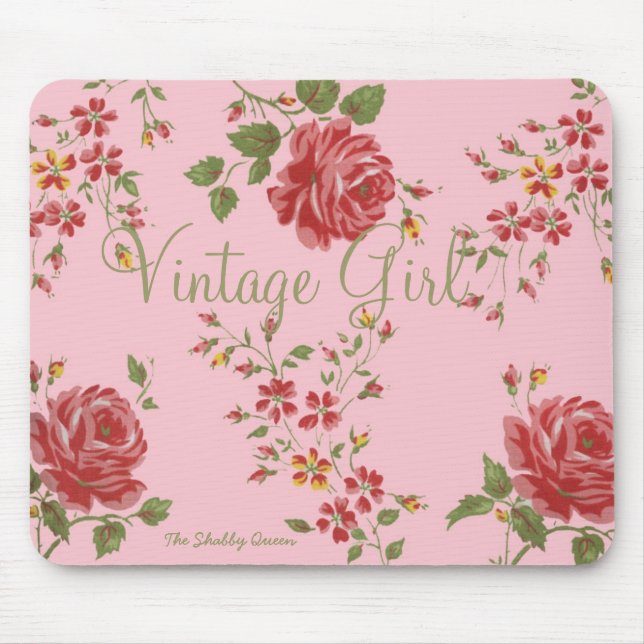 Tapis De Souris Fille vintage Mousepad (Devant)