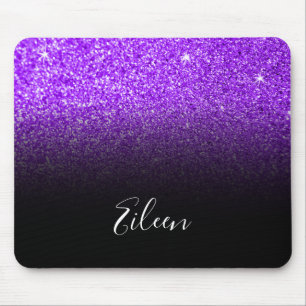 Tapis De Souris Fille violet Sparkly Faux Parties scintillant noir