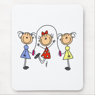 Tapis De Souris Filles bâtons sautant à la corde