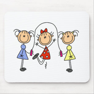 Tapis De Souris Filles bâtons sautant à la corde