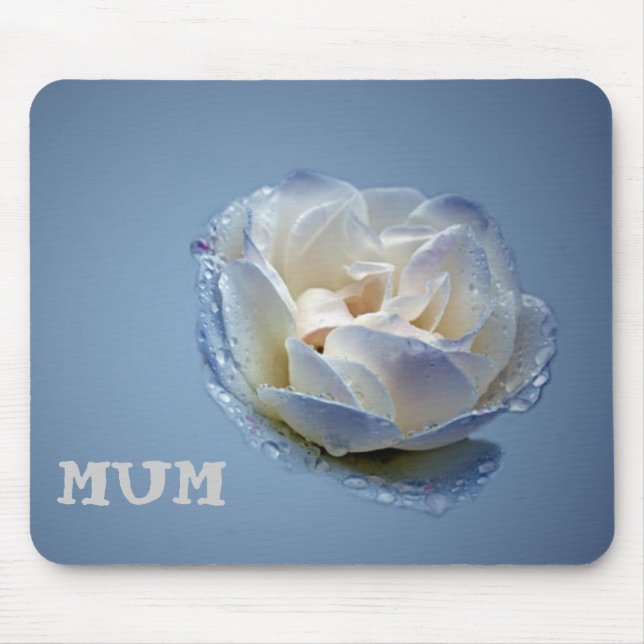 Tapis De Souris Filles Bleu Et Rose Blanche (Devant)