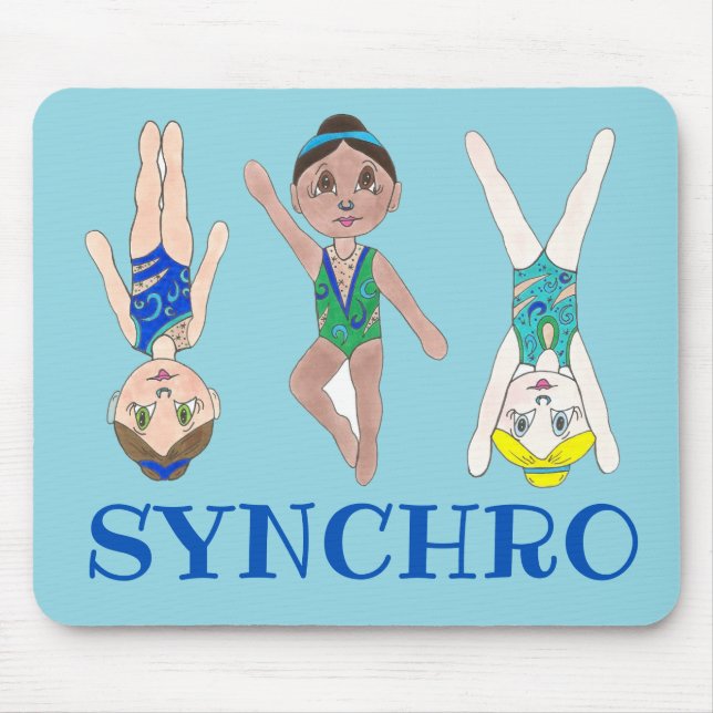 Tapis De Souris Filles de nageur synchronisées Synchro Sports de n (Devant)