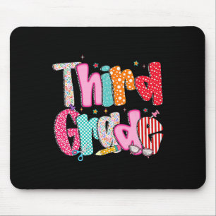 Tapis De Souris Filles de troisième année de retour à l'école cray