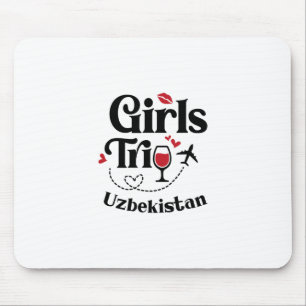 Tapis De Souris Filles de vin mignonnes Voyage Ouzbékistan Vacance
