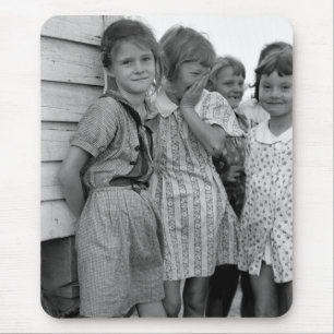 Tapis De Souris Filles d'école dans la Grande Dépression, les