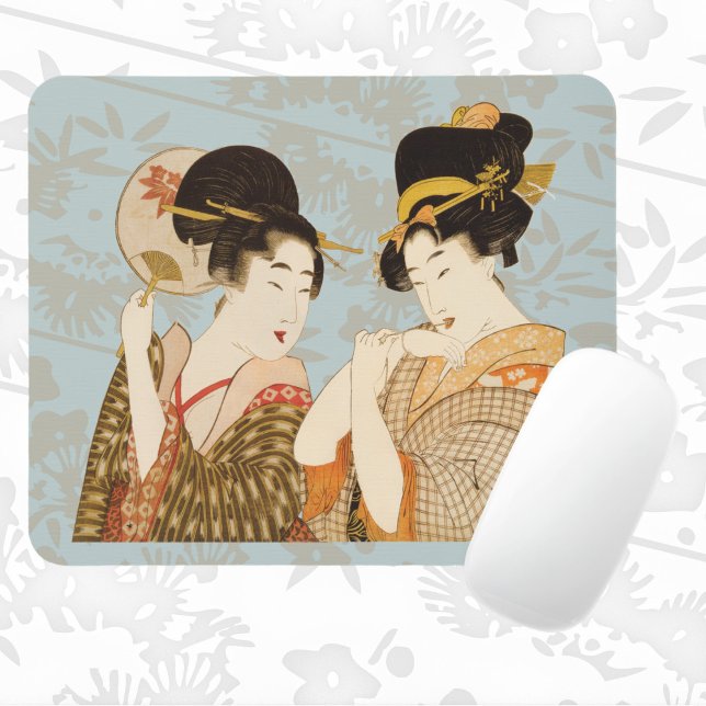 Tapis De Souris Filles Geishas Japonaises Vintage en Kimonos (Créateur téléchargé)