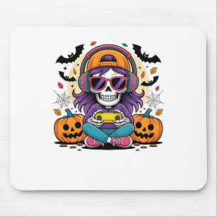 Tapis De Souris Filles Halloween squelette Joueur Vidéo Jeux Fille
