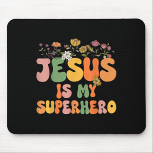 Tapis De Souris Filles Jésus est mon super-héros sœur chrétienne D