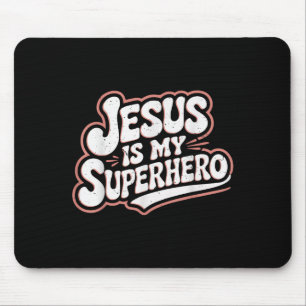 Tapis De Souris Filles Jésus Est Mon Superhéros Christian Toddler