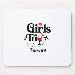 Tapis De Souris Filles mignonnes voyage à Taïwan vacances vin