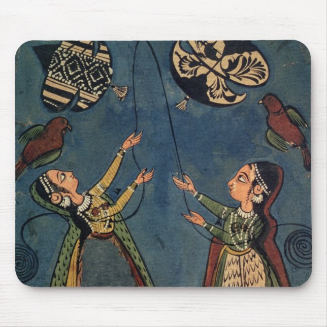 Tapis De Souris Filles pilotant des cerfs-volants, peinture (Devant)