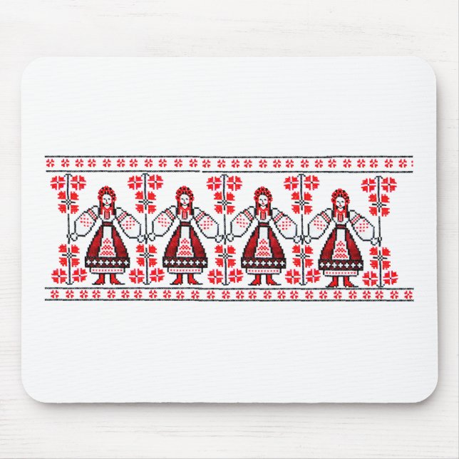 Tapis De Souris Filles ukrainiennes traditionnelles de l'Ukraine (Devant)
