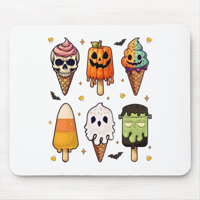 Tapis De Souris Film d'horreur Popsicle d'été Halloween glace crèm (Devant)
