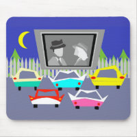 Film drive-in Mousepad de petite ville
