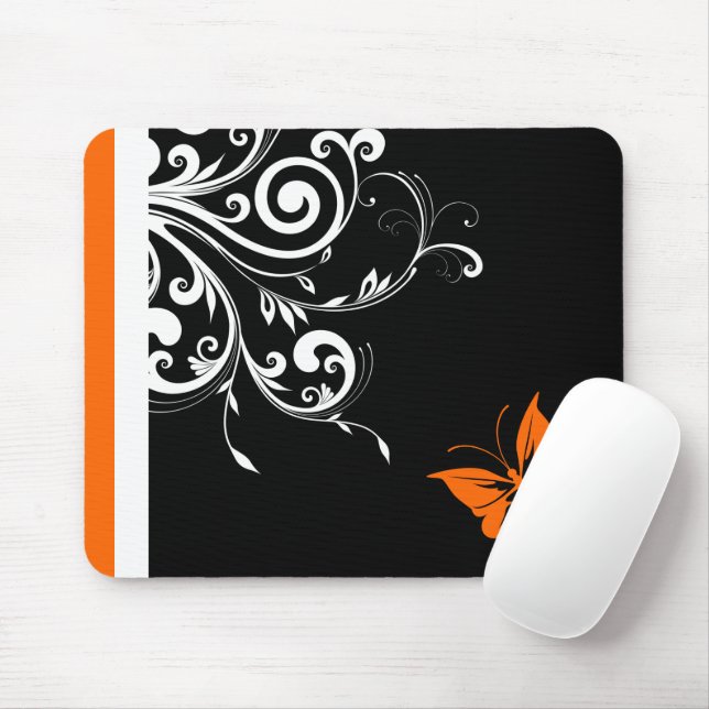 Tapis De Souris Fils de papillon orange (Avec souris)