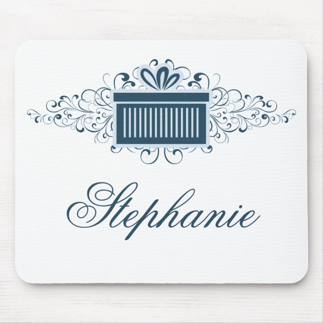 Tapis De Souris Fils de vacances Présente Mousepad, Bleu (Devant)