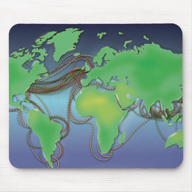 Tapis De Souris Fils du monde - Câbles sous-marins (Devant)