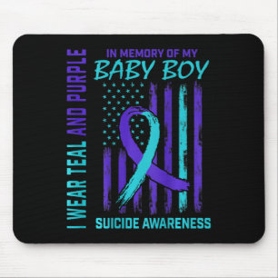 Tapis De Souris Fils turquoise de sensibilisation au suicide