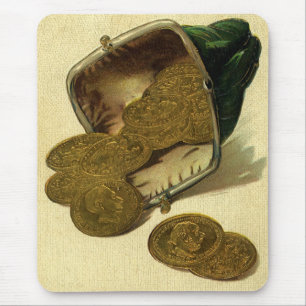 Tapis De Souris Finance d'entreprise vintage, monnaie de pièce d'o