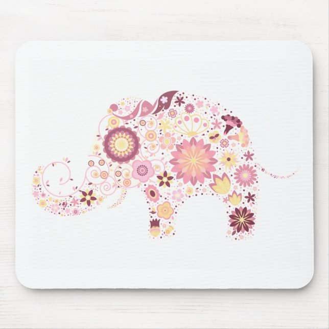 Tapis De Souris Fine Cool mignonne Girl Retro Mode florale (Devant)