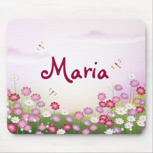 Tapis De Souris Fine Cool mignonne Girl Retro Mode florale