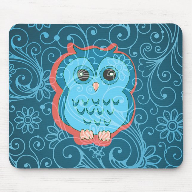 Tapis De Souris Fine mignon Cool Girl Retro Floral Mode (Devant)