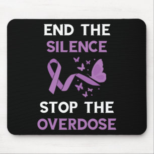 Tapis De Souris Finissez le silence Ruban violet Mois de sensibili