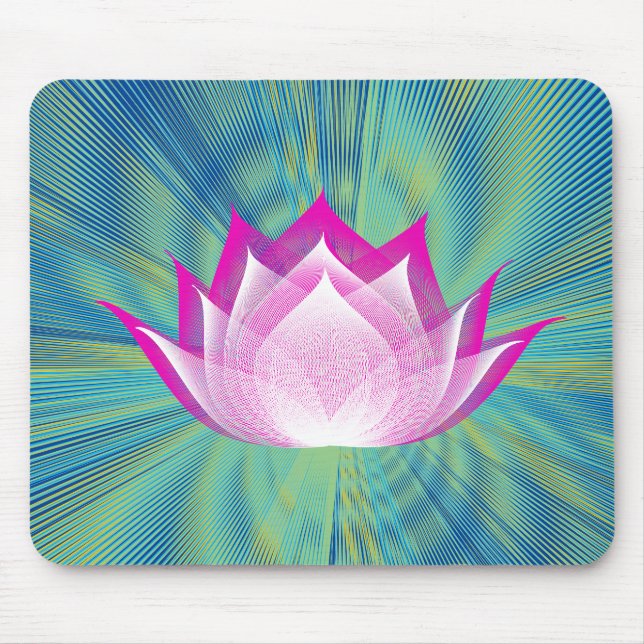 Tapis De Souris Fire Lotus Turquoise rose rose  vert Modèle (Devant)