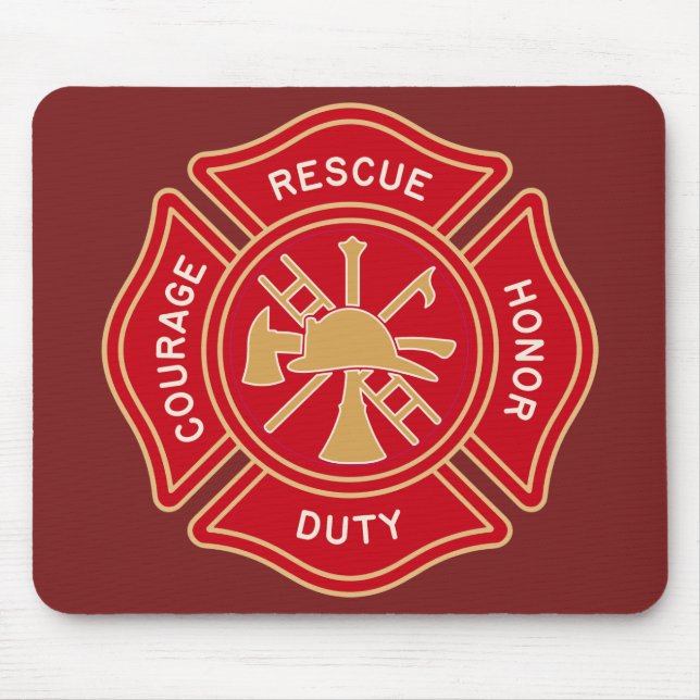 Tapis De Souris Firefighter Maltese Cross Emblem (Devant)