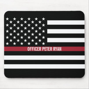 Tapis De Souris Firefighter Thin Red Line American Flag Ajouter un