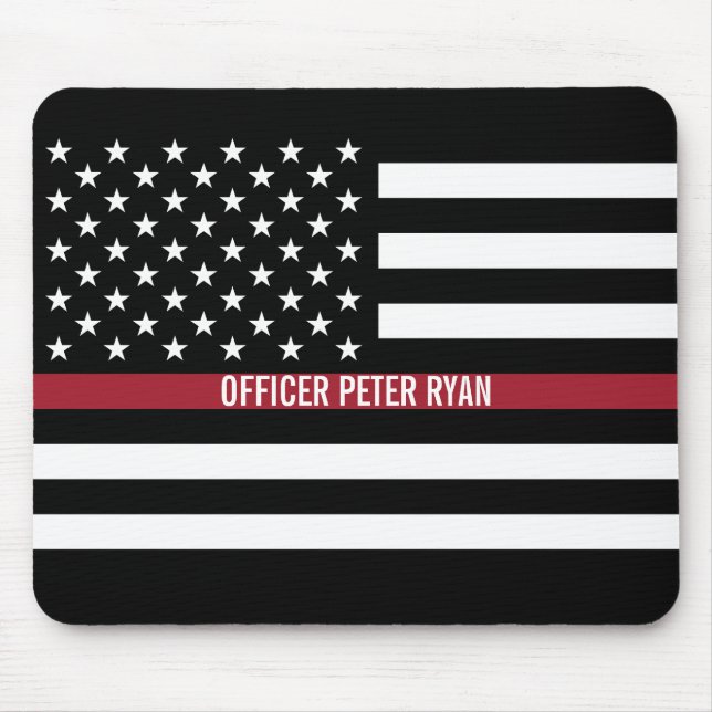 Tapis De Souris Firefighter Thin Red Line American Flag Ajouter un (Devant)