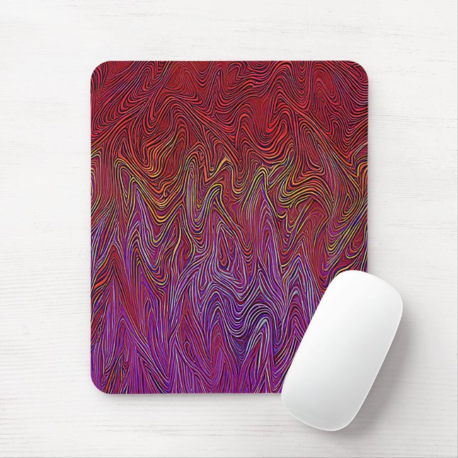 Tapis De Souris "Firestorme neurale" Abstraite" Rouge violet (Avec souris)