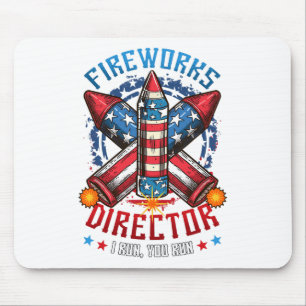 Tapis De Souris Fireworks Director I Run Vous Exécutez 4 juillet I