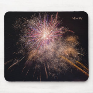 Tapis De Souris Fireworks monogramme personnalisé mousepad
