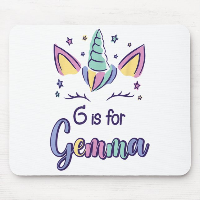 Tapis De Souris First Name Gemma D G Is For Gemma  (Devant)
