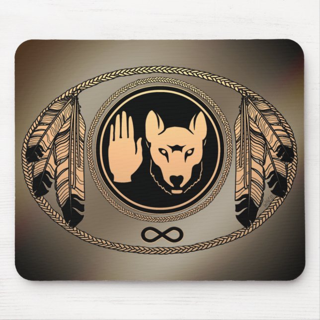 Tapis De Souris First Nations Wolf Gifts Native Art Mousepad (Devant)