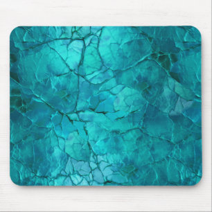Tapis De Souris Fissures complexes, Lignes en Turquoise et Turquoi